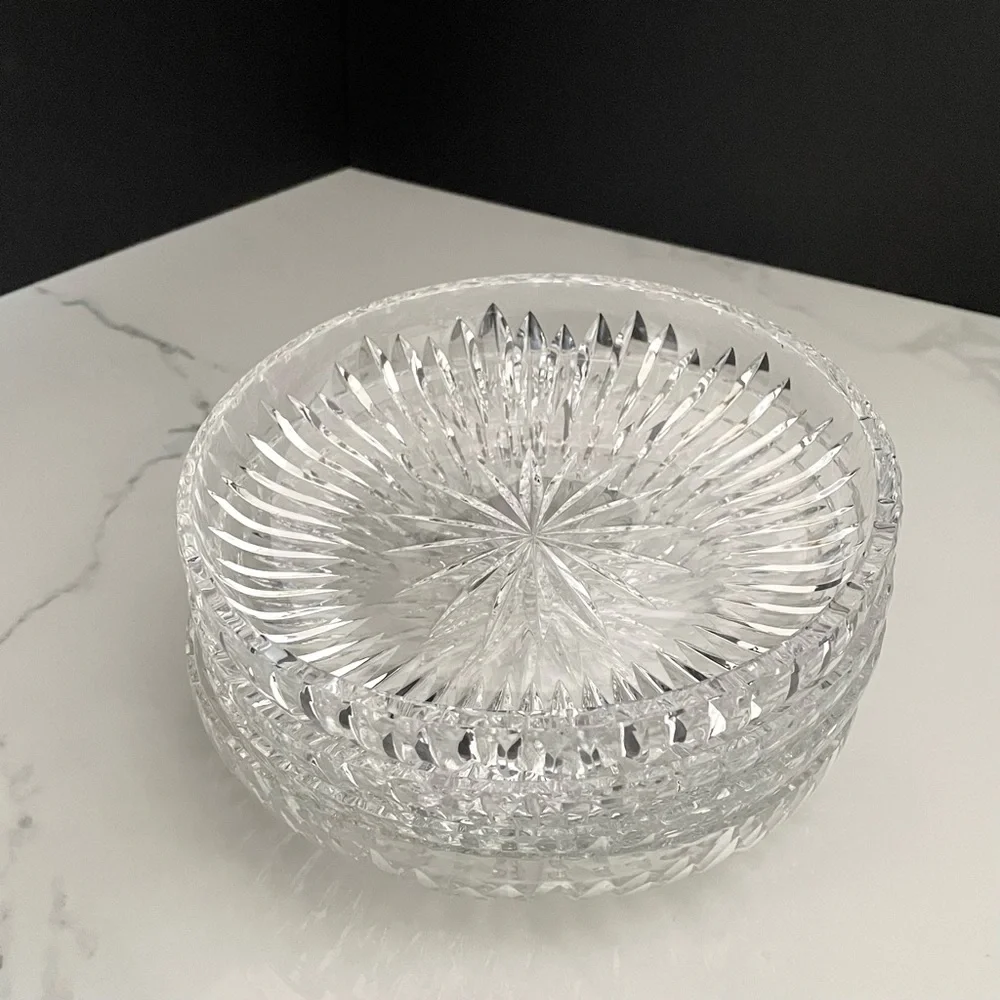 SET of 4 Crystal Party Plates - Kosta Boda